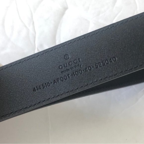 Gucci Leather Double G buckle  Belt Black Made in Italy 1in Wide New Sz. 100-40 - Picture 9 of 10